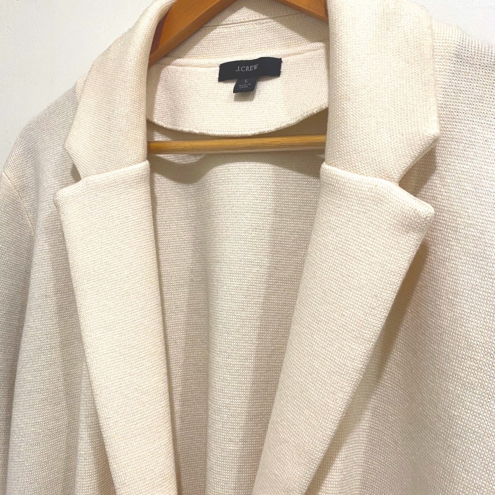 J. Crew soft cream schoolboy sweater blazer
